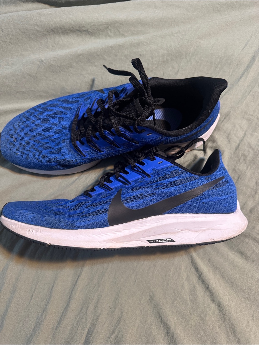 Nike Men's Royal Blue and Black Zoom Running Sneakers